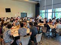 The participants of the programme having lunch in the College canteen